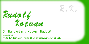 rudolf kotvan business card